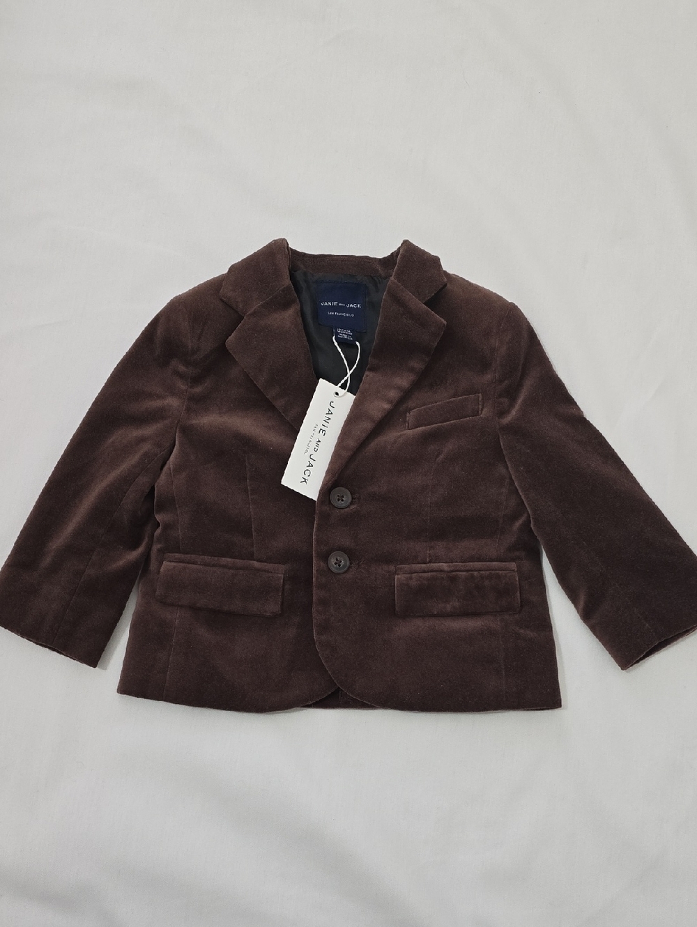 Janie and Jack Brown Velvet‎ Blazer for Kids 12 To 18 Mo
